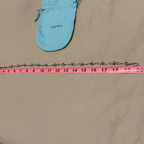 Rare TIFFANY & CO. x Paloma Picasso Silver 18k Infinity X Necklace - Picture 13 of 15